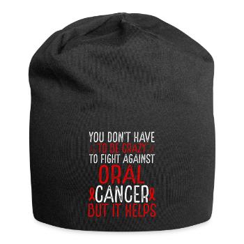 Oral Cancer Awareness Have to be Crazy Fighter - Jersey-Beanie - Schwarz - Vorne