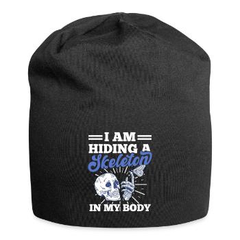 Grufti Skull Skull Skeleton Human Body - Jersey Beanie - black - Front