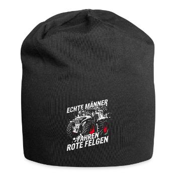 Traktor Landwirt Trecker Echte Männer fahren rote - Jersey-Beanie - Schwarz - Vorne