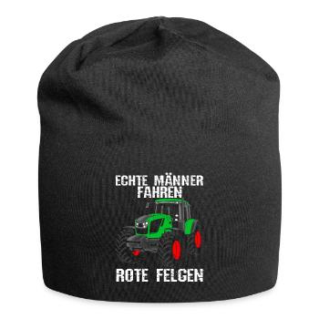 Echte Männer fahren rote Felgen Landwirt Traktor S - Jersey-Beanie - Schwarz - Vorne