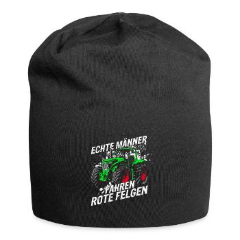 Echte Männer fahren rote Felgen Landwirt Traktor G - Jersey-Beanie - Schwarz - Vorne