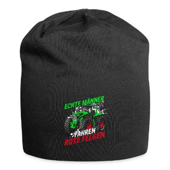 Echte Männer fahren rote Felgen Landwirt Traktor - Jersey-Beanie - Schwarz - Vorne
