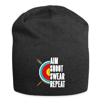 Aim Shoot Swear Repeat - Jersey Beanie - charcoal grey - Front