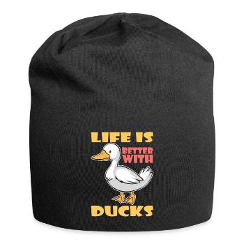 Life Is Better With Ducks Ente Enten - Jersey Beanie - black - Front