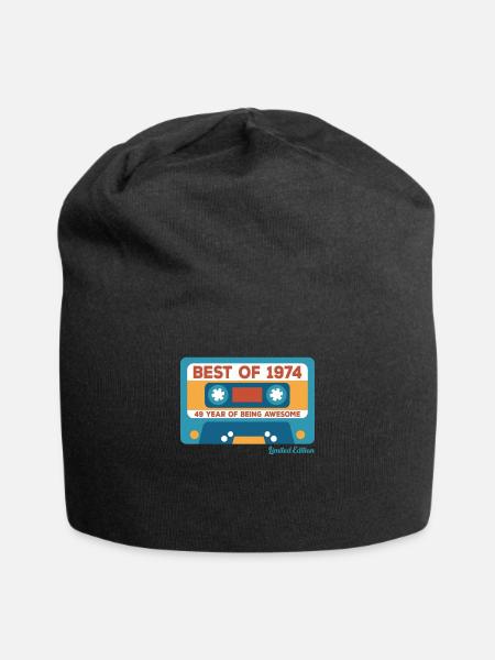 1974 Vintage Vintage Retro Geburtstagsgeschenk - Jersey-Beanie - Schwarz