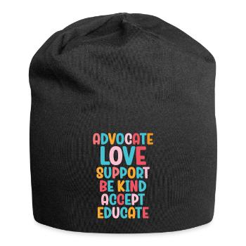 Advocate Love Support Accept Be Kind - Jersey Beanie - black - Front