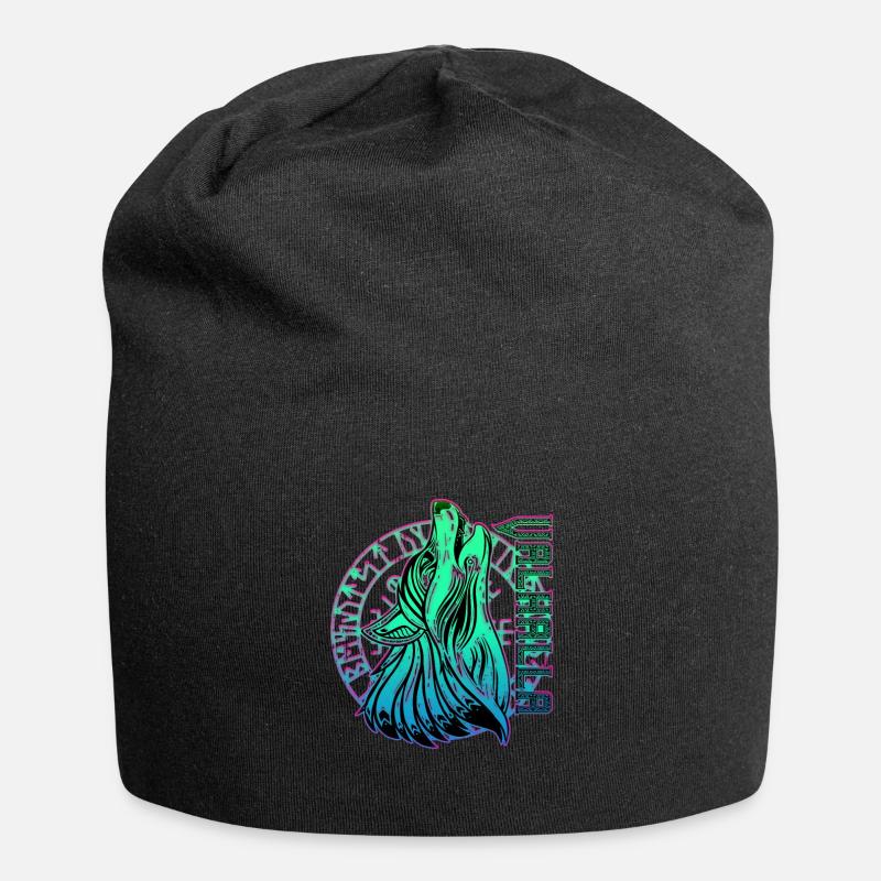 Valhalla Wolf Odin Runen Nordischer Kompass - Jersey-Beanie - Schwarz