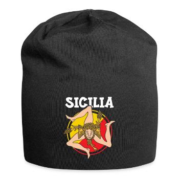 Sizilien flagge Sizilien Palermo Italien - Jersey-Beanie - Schwarz - Vorne