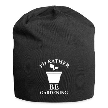 I'd Rather Be Gardening - Jersey Beanie - black - Front