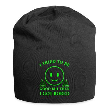 I Tried To Be Good - Jersey Beanie - black - Front