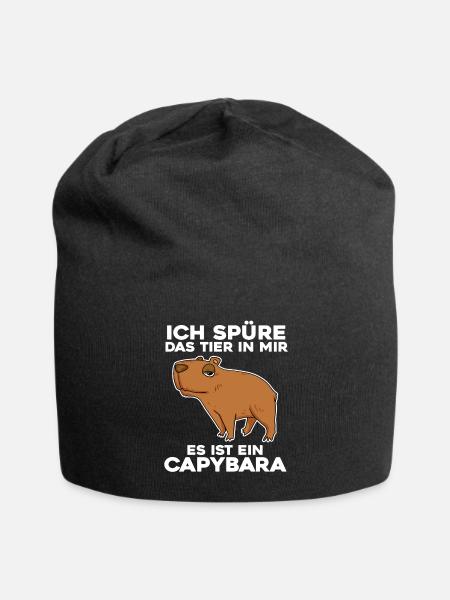 Capybara Wasserschwein - Jersey-Beanie - Schwarz