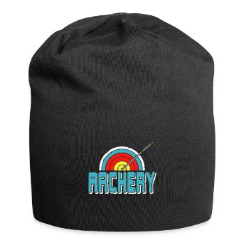 Archery with arrow and target - Jersey Beanie - black - Front
