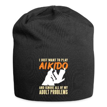 I just want to play Aikido and ignore adoult - Jersey Beanie - black - Front