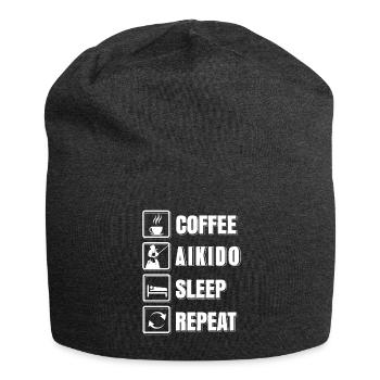 Coffee Aikido Sleep repeat - Jersey Beanie - charcoal grey - Front