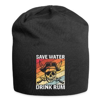 Save Water Drink Rum Schatzjäger Rum Fans Geschenk - Jersey-Beanie - Schwarz - Vorne
