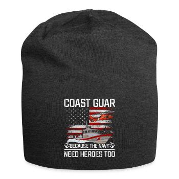 Küstenwache Lebensstil Positiver Spruch Heldenlieb - Jersey-Beanie - Anthrazit - Vorne