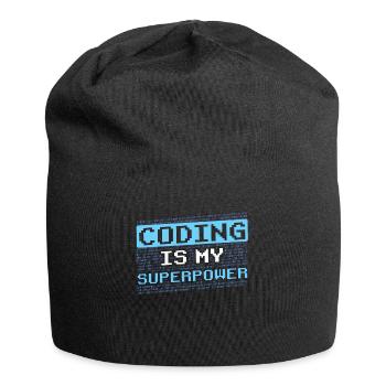 Coding Ist Meine Superkraft Coder Programmierer - Jersey-Beanie - Schwarz - Vorne