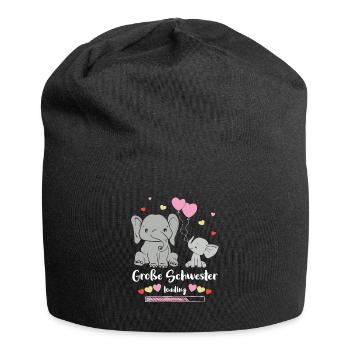 Große Schwester Loading Elefant - Jersey-Beanie - Schwarz - Vorne