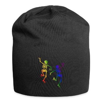Skeleton Dancing Gay Pride Rainbow - Jersey Beanie - black - Front