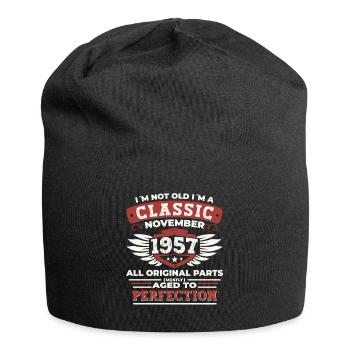 Classique Novembre 1957 - Cadeau de 65e anniversaire - Bonnet en jersey - noir - Devant