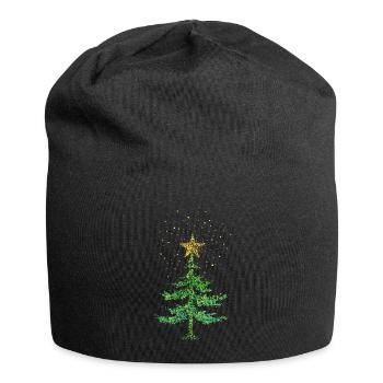 Weihnachtsbaum Christbaum Weihnachtsstern - Jersey-Beanie - Schwarz - Vorne