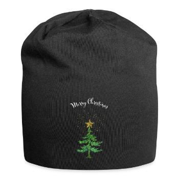 Merry Christmas Weihnachtsbaum Weihnachtsstern - Jersey-Beanie - Schwarz - Vorne