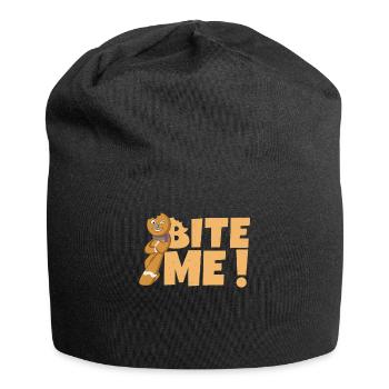 Bite Cookie December Santa Joke Funny Christmas - Jersey Beanie - black - Front