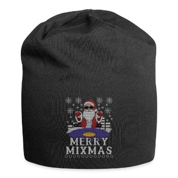 Ugly December Techno Rave Mix Santa Ugly Christmas - Jersey Beanie - black - Front