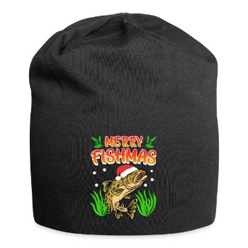 Trout Angler Joyeux Fishmas Angler Noël - Bonnet en jersey - noir - Devant