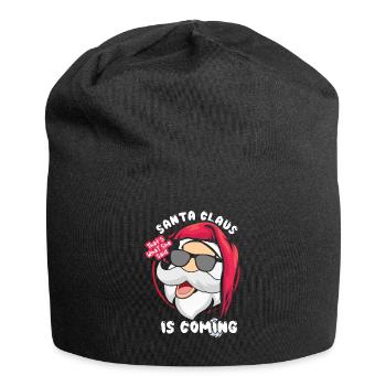 Dezember Santa Is Coming Witz Lustige Weihnachten - Jersey-Beanie - Schwarz - Vorne