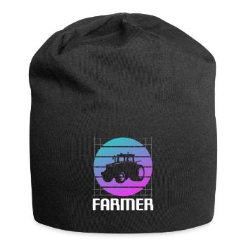 Retro Vintage Classic Farmer Farming - Jersey-Beanie - Schwarz - Vorne