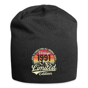 Jahrgang 1991 Geborene Herkunft 1991 Geburtstag - Jersey-Beanie - Schwarz - Vorne