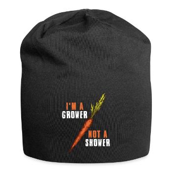 Im A Grower Not A Shower Carrot Gift - Jersey Beanie - black - Front