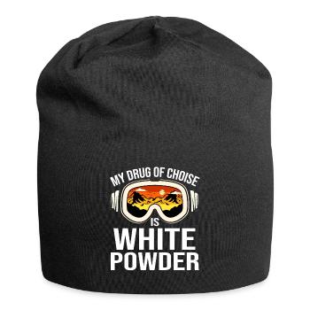 My Drug Of Choice Is White Powder Snowboarding - Jersey Beanie - black - Front