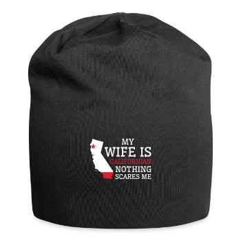 Nichts macht mir Angst Kalifornische Ehefrau - Jersey-Beanie - Schwarz - Vorne