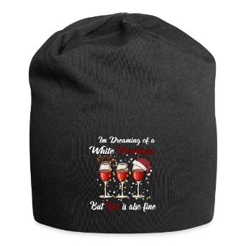 I'm Dreaming of a White Christmas but Red is also - Jersey Beanie - black - Front