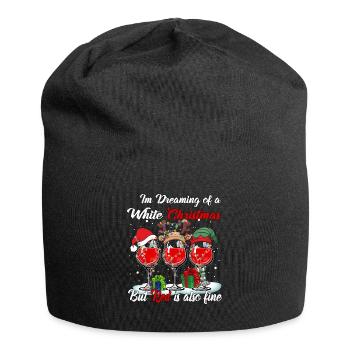 I'm Dreaming of a White Christmas but Red is also - Jersey Beanie - black - Front