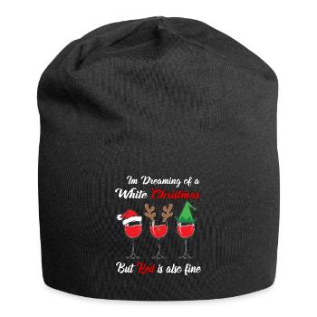I'm Dreaming of a White Christmas but Red is also - Jersey Beanie - black - Front