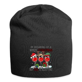 I'm Dreaming of a White Christmas but Red is also - Jersey Beanie - black - Front