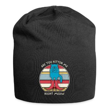 Lustiger Katzen-Spruch, Katze, Kater Stiefel, Pun - Jersey-Beanie - Schwarz - Vorne