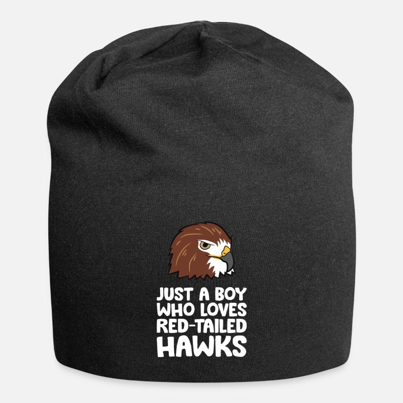 Nur ein Junge, der Rotschwanzbussarde liebt - Jersey-Beanie - Schwarz