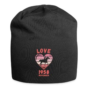 Love Pferde Reiten Geburtstag November 1958 - Jersey-Beanie - Schwarz - Vorne