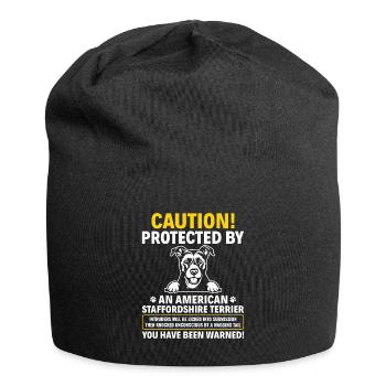 American Staffordshire Bull Terrier Staffy Dog - Jersey Beanie - black - Front