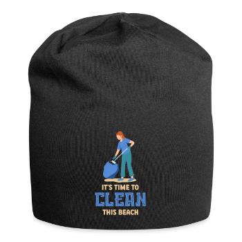 Es Ist Zeit Diesen Strand Zu Säubern Strände - Jersey-Beanie - Schwarz - Vorne