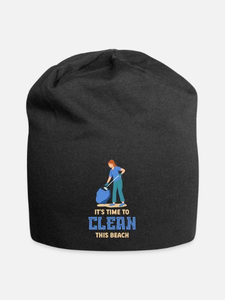 Il est temps de nettoyer cette plage Plages - Bonnet en jersey - noir