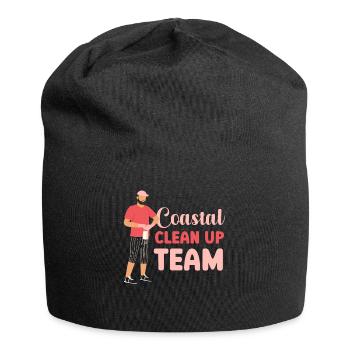Nettoyage de la plage Équipe de nettoyage côtier de la plage - Bonnet en jersey - noir - Devant
