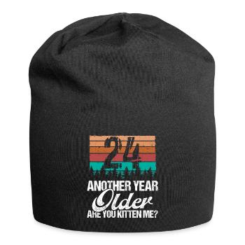 24 Year Old Funny Cat Lover Humor Kitten Me Idea - Jersey-Beanie - Schwarz - Vorne