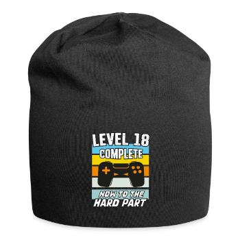 Niveau 18 Jeux vidéo d’anniversaire 18ème jour - Bonnet en jersey - noir - Devant