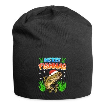 Trout Angler Joyeux Fishmas Angler Noël - Bonnet en jersey - noir - Devant