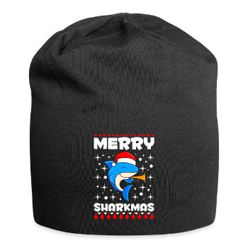 Joyeux Sharkmas Requin Noël - Bonnet en jersey - noir - Devant